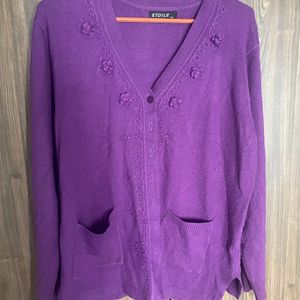 Beautiful Purple V Neck sweater