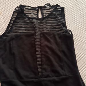 Mesh Insert Black Dress