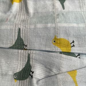 Bird Print Collared Dress