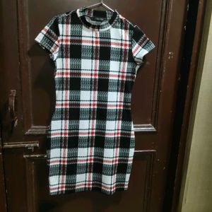 Women Shein White Check Dress