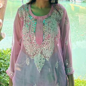 Chikankari Mirror Work kurta