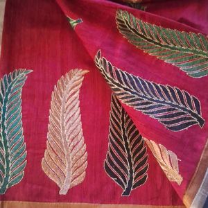 Red Colour Embroidery Saree