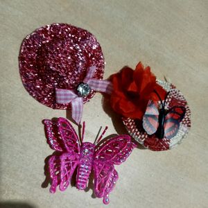 glittery hair clips combo