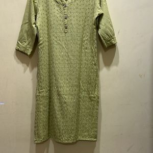 Pista Green Kurta & Pant Set Size S