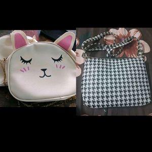 Cat & Black Print Slingbags