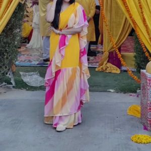 Saree For Haldi And Mehandi Function