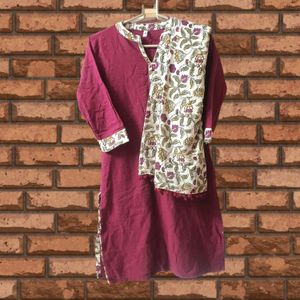 Red Kurta With Printed Dupatta (Women)