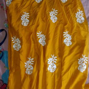 Chikenkari Yellow Kurta