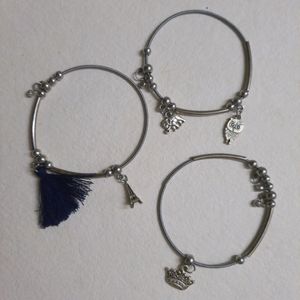 Set Of 3 Boho Charm Bracelets