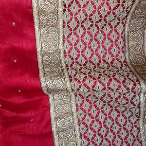 Red and Golden Combination saree