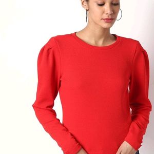 Red Baloon Sleeve Top