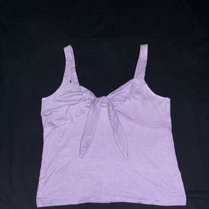 Lavender Sleeveless Tie Up Front Cami Top