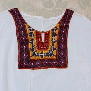 Embroidery white top