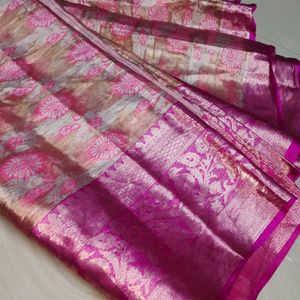 Pink Colour Big Border Pattu Saree