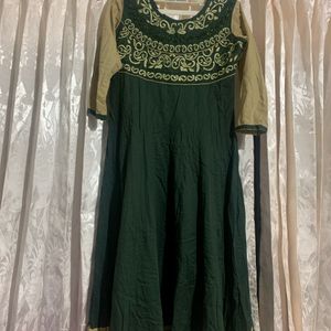 Dark Green Simple Anarkali Kurta