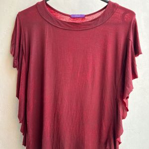 Red Rustic Ruffle Top