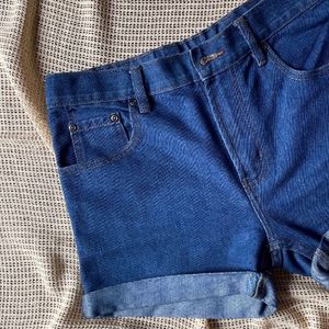 Blue High Waist Denim Shorts