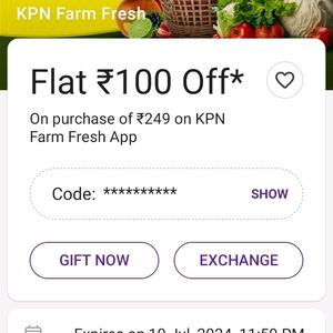 KPN Farm Fresh ₹100 Offer