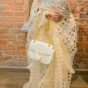 Bollywood Style Mono Net Saree+Blouse+Hoop Skirt