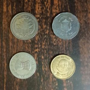 Mixed Bangladesh Coins + Indian Commemorative Coin