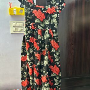 Black Floral Print Kurta-s