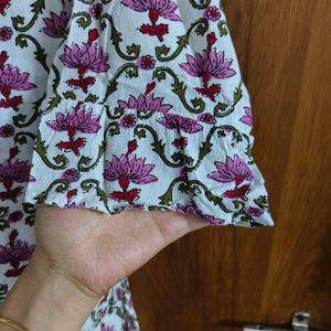 Anouk Flower Print Cotton Kurta