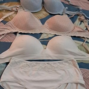 Combo Of Four  Imported Fabric Bra N Panty  Hnm