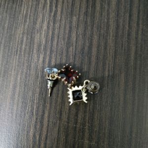 Red Gem Stone Earrings