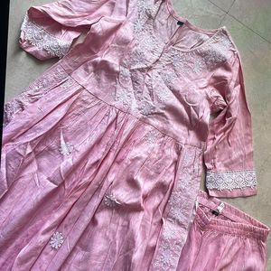 Pink Kurti Set with Dupatta