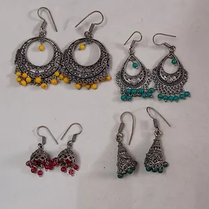 Combo Of 4 Oxidised Earrings.