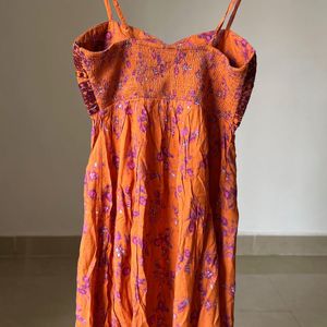 Rust Orange  Floral Mini dress