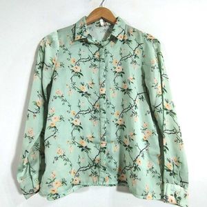 Mint Green Floral Print Shirt (Women's)