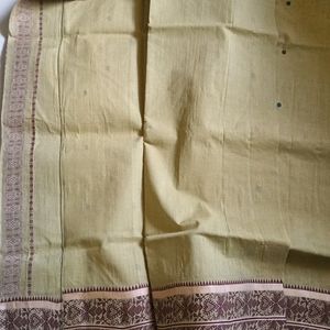 Beige Pure Cotton Saree