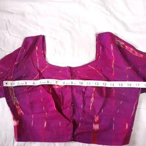 Purple Thread work Cotton Blouses Women Choli Used