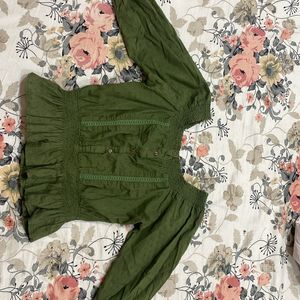 Olive Green Crop Top