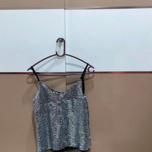 Shimmer Grey Party Wear Top