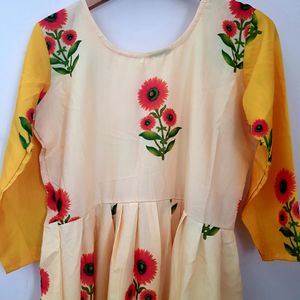 Yellow/Mustard Full Frock For Women