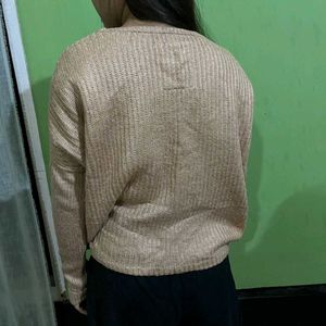 Beige V Cut Sweater