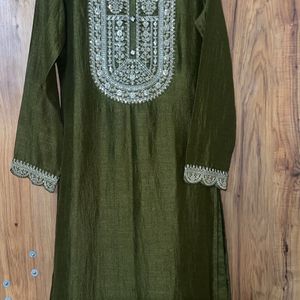 libas olive green kurta