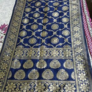 Dark blue Jacquard duppata