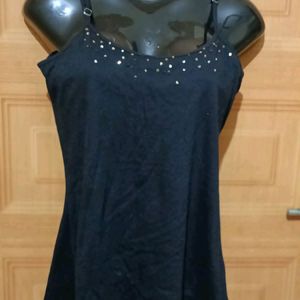 Black Stensil Party Look Camisole/ Slip.