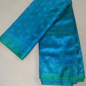 Blue Silk Blend Saree