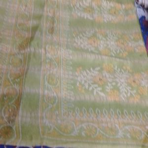 Printed And Embroidery Work In Saree With Blouse