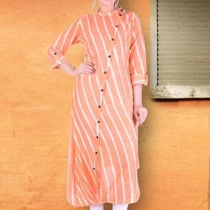 Cotton Stripes Long Kurti