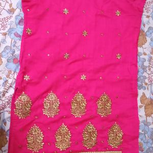 Chudidar In Rose And Blue Combination