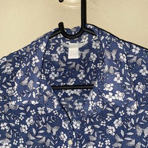 Offer Price H&M Blue Floral Print Sleeveless Top