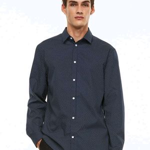 H&M Blue Easy Iron Premium Cotton Shirt.