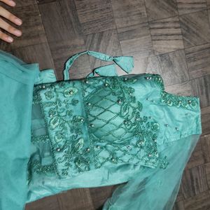 Teal Color Lengha