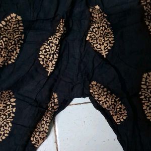 Sharara Black With Golden Prints