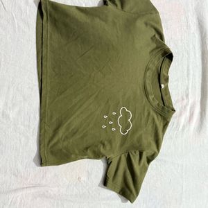 Olive Green Crop Top